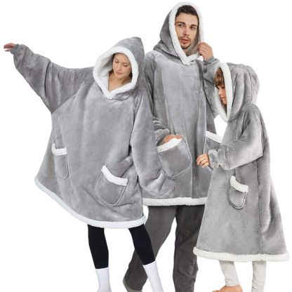 Hoodie-Decke mit Teddyfutter „Astrid“