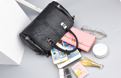 Boston-Handtasche aus PU-Kunstleder