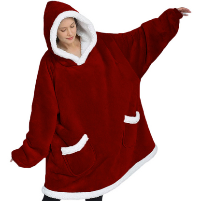 Hoodie-Decke mit Teddyfutter „Astrid“