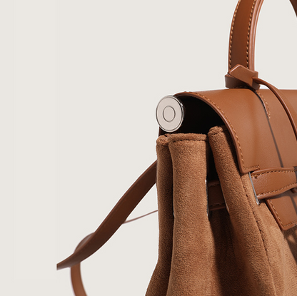 Retro Canvas & Leather Shoulder Bag