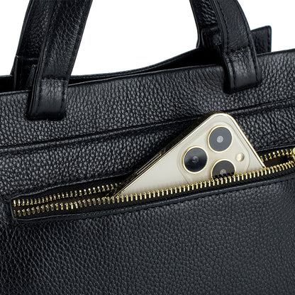 Genuine Leather Boston Handbag