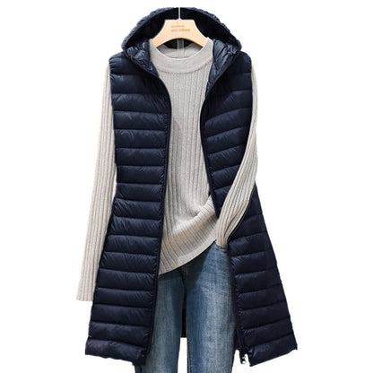 Long Hooded Puffer Vest “Inga”