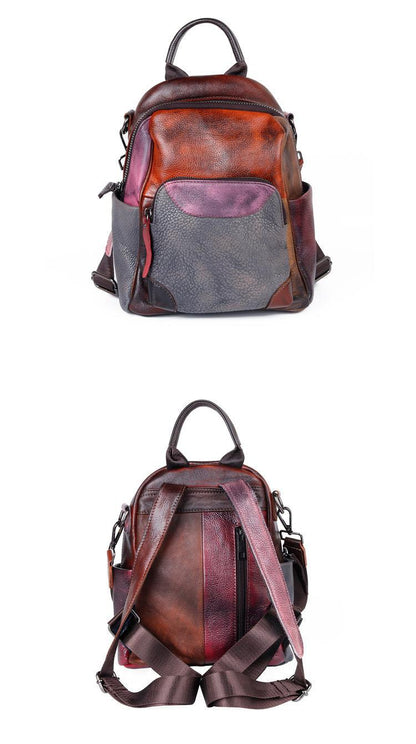 Zweifarbiger Lederrucksack