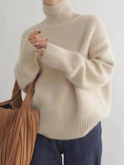 Soft Cashmere-Feel Turtleneck Sweater “Rosalie”