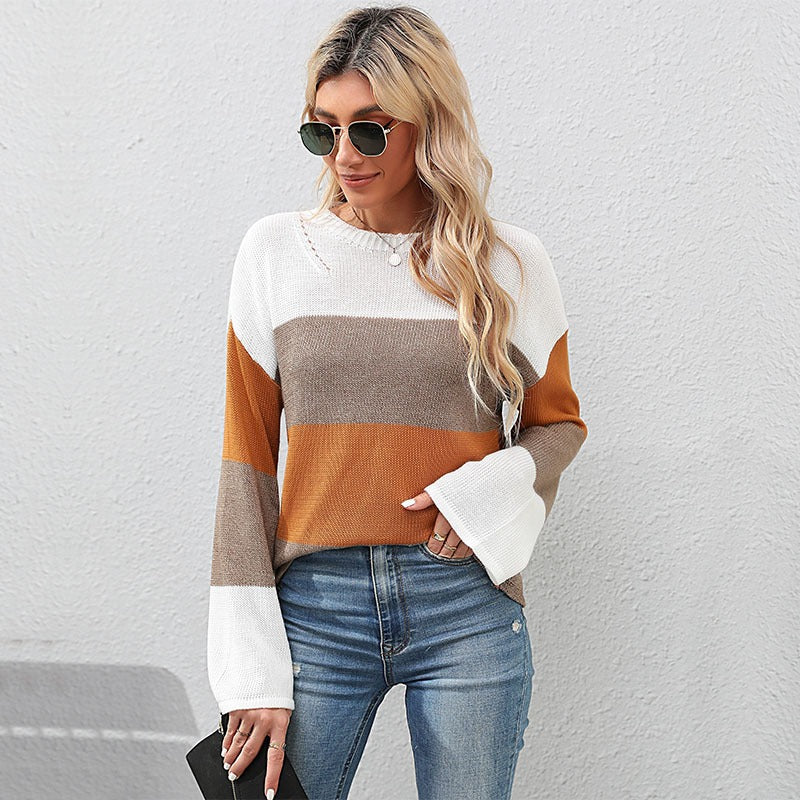 Colour-Block Bell-Sleeve Sweater “Daria”