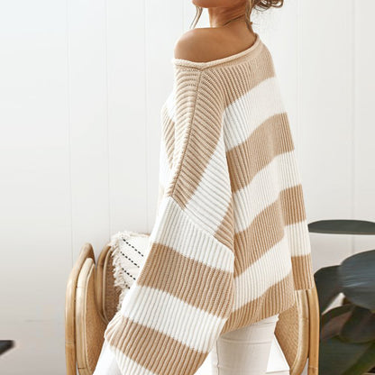 Oversize-Strickpullover mit breiten Streifen „Mila“