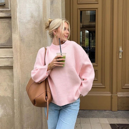 Oversized Crew-Neck Knit Sweater “Paulina”