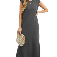 Summer Sleeveless Pocket Maxi Dress