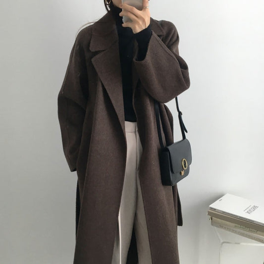 Long Belted Wrap Coat “Elin”