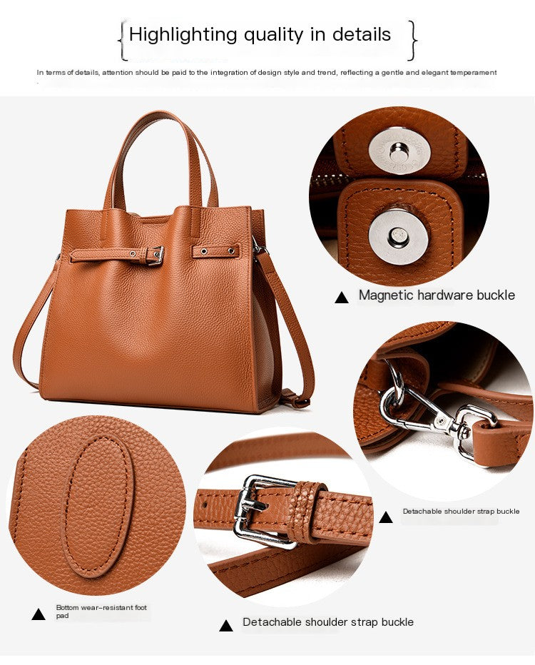 Large Leather Tote Handbag