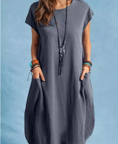 Langarm-Leinenkleid "Romy"