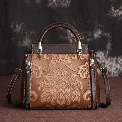 New Vintage Genuine Leather Women's Handbag - Large Capacity