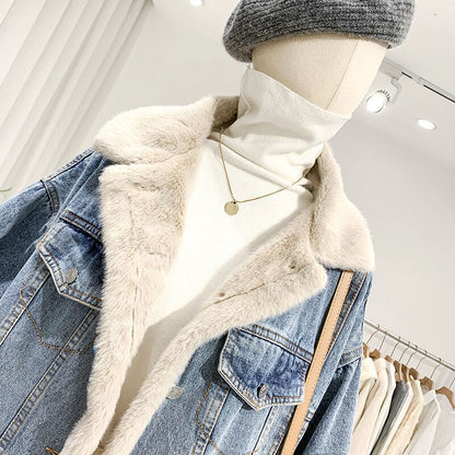 Jeansjacke mit Teddyfutter „Meilin“