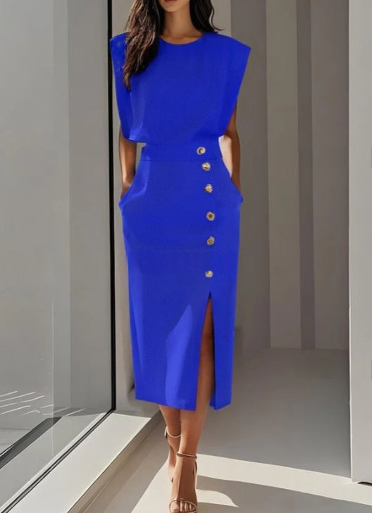 Structured Sleeveless Midi Dress “Stephanie”