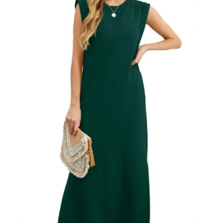 Summer Sleeveless Pocket Maxi Dress