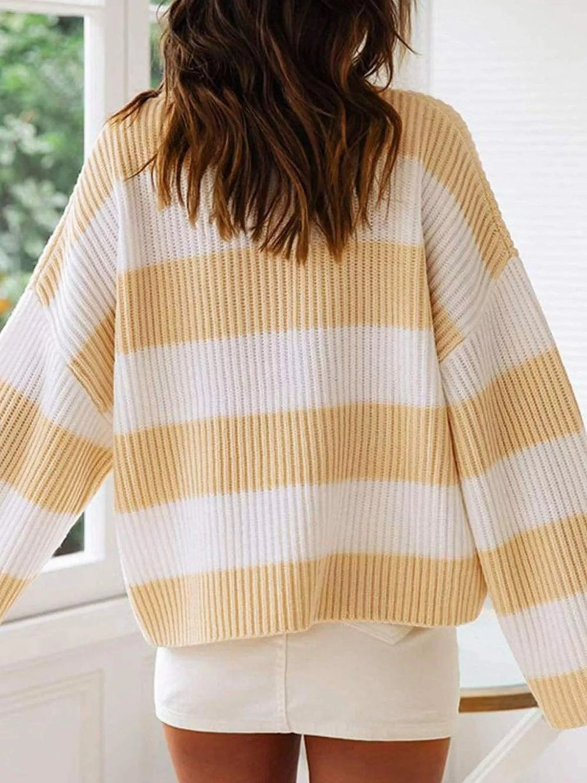 Block-Stripe Oversized Knit Sweater “Stella”