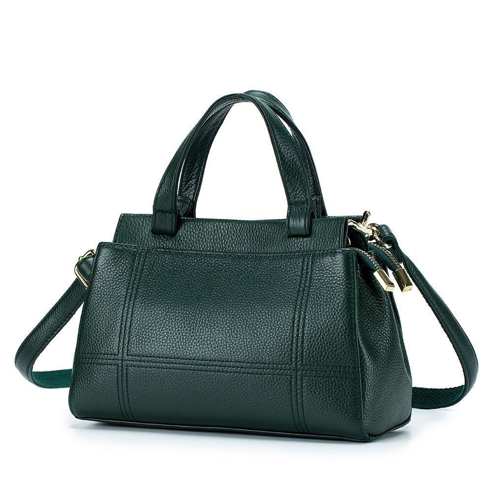 Genuine Leather Boston Handbag