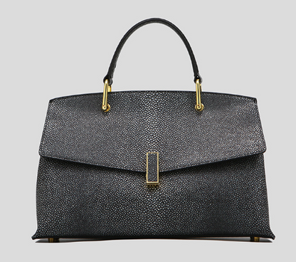Structured Leather Top-Handle Bag