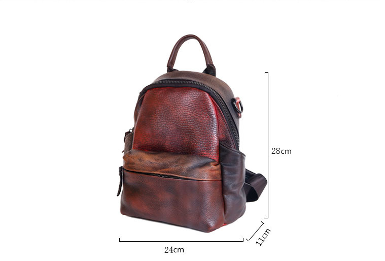 Zweifarbiger Lederrucksack