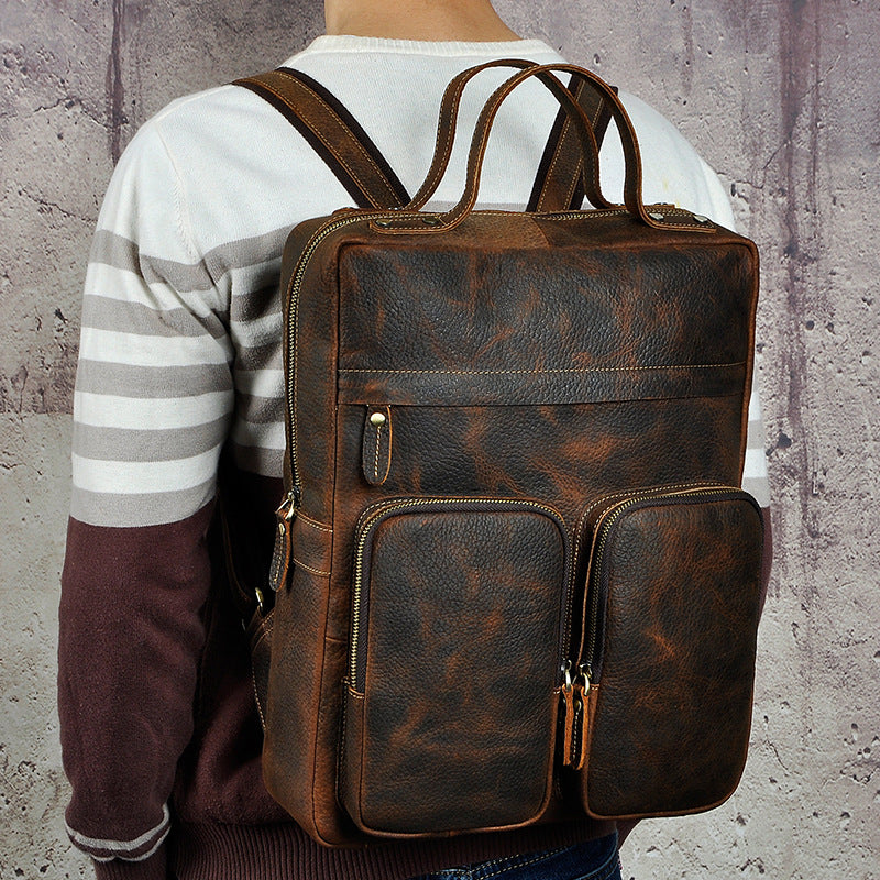 Vintage-Lederrucksack für Herren