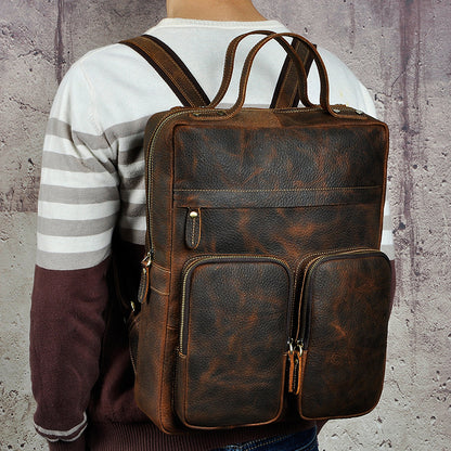 Vintage-Lederrucksack für Herren
