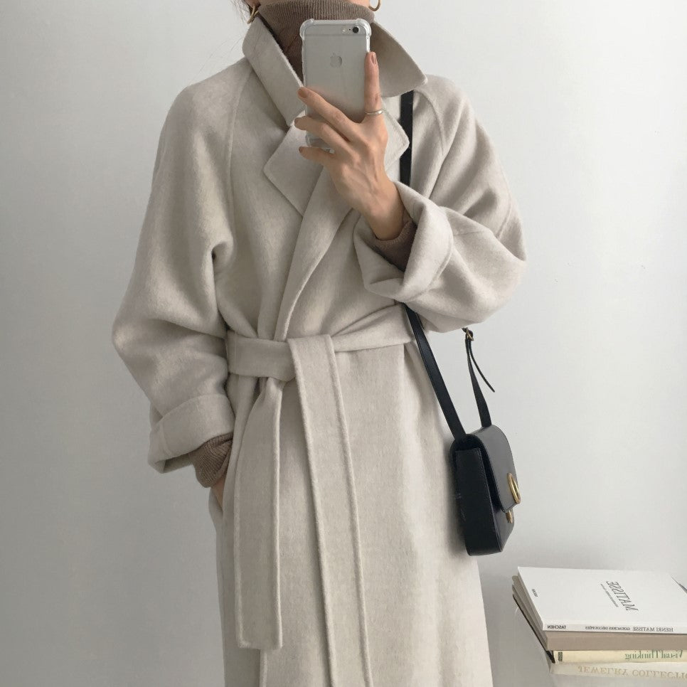 Long Belted Wrap Coat “Elin”