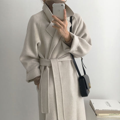 Long Belted Wrap Coat “Elin”