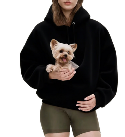 Fleece-Hoodie mit Haustier-Tasche „Marta“