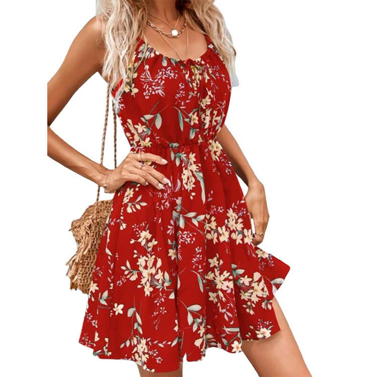 2023 Summer Women's Elegant Sleeveless Printed Dress