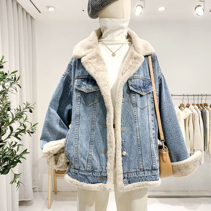 Jeansjacke mit Teddyfutter „Meilin“