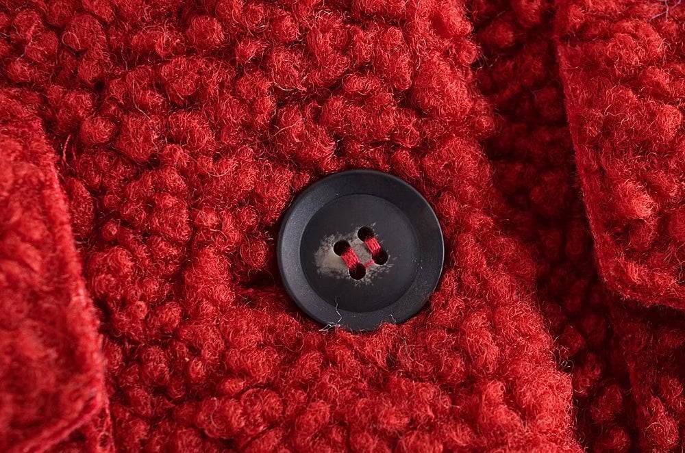 Red Teddy Shirt Jacket “Smilla”