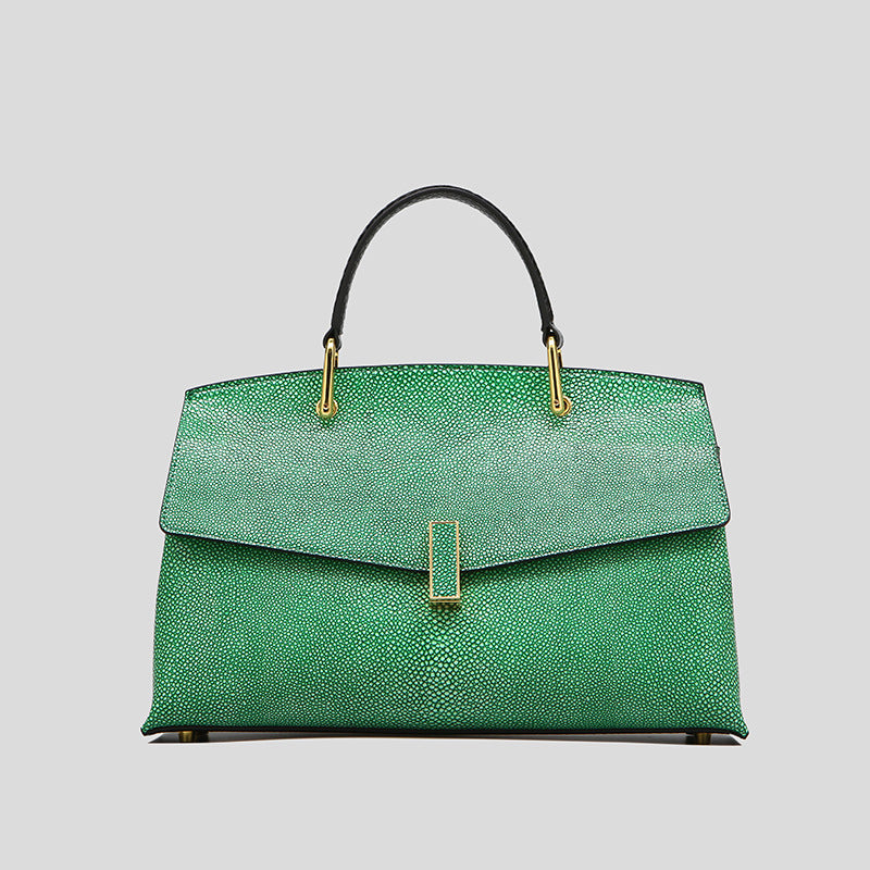 Structured Leather Top-Handle Bag