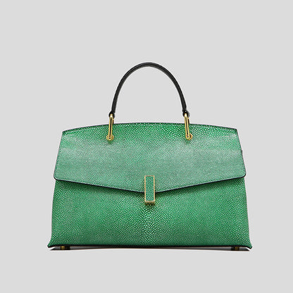 Structured Leather Top-Handle Bag