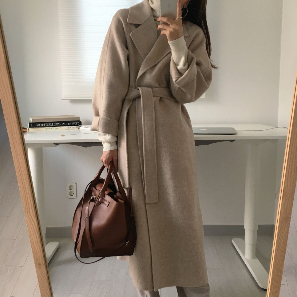 Long Belted Wrap Coat “Elin”