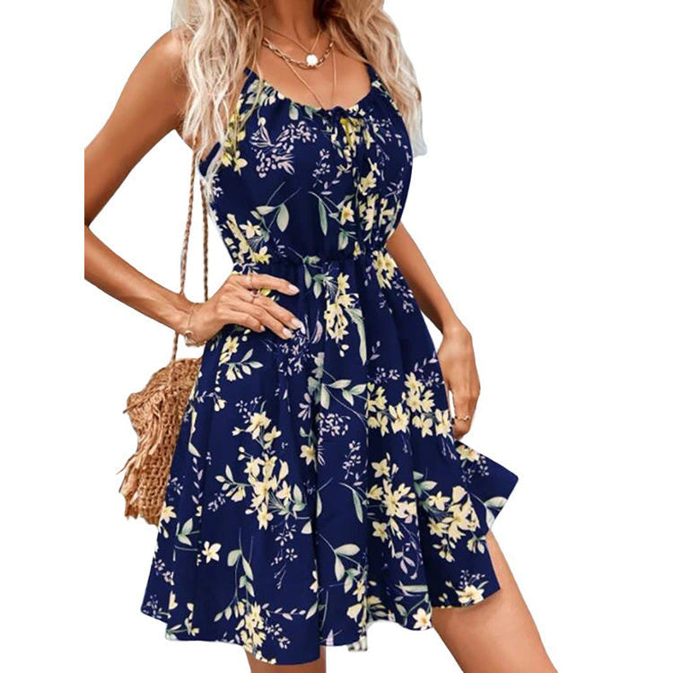 2023 Summer Women's Elegant Sleeveless Printed Dress
