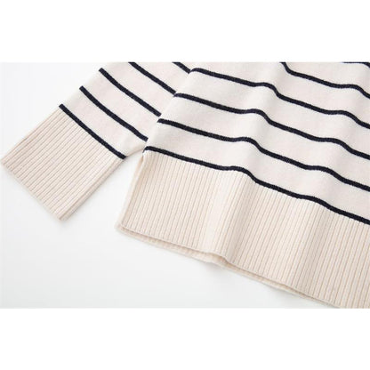 Women's Fashionable Striped Knitted Sweater for Fall/Winter