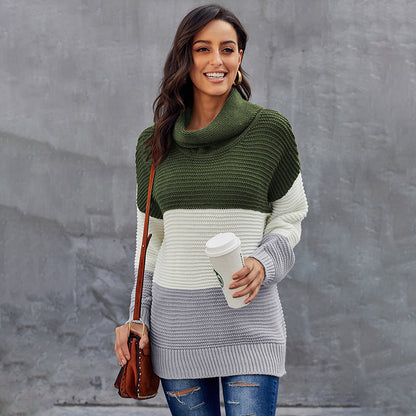 Colour-Block Turtleneck Knit Sweater “Carolina”