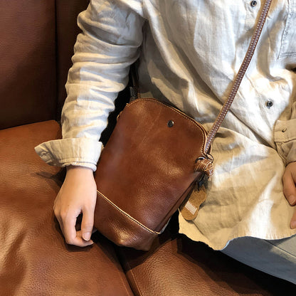 Vintage Handmade Leather Crossbody Bag
