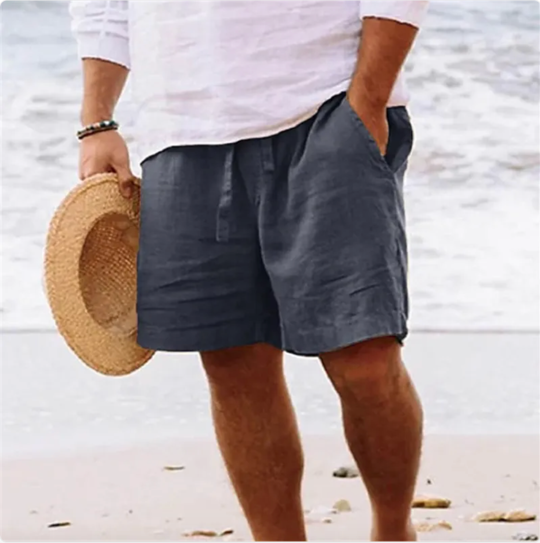 Herren Sommer-Shorts aus Baumwolle und Leinen