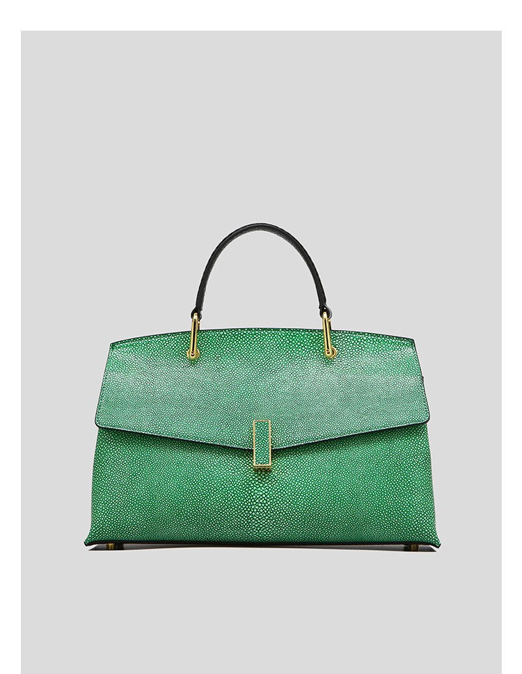 Structured Leather Top-Handle Bag