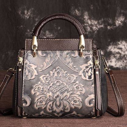 New Vintage Genuine Leather Women's Handbag - Large Capacity
