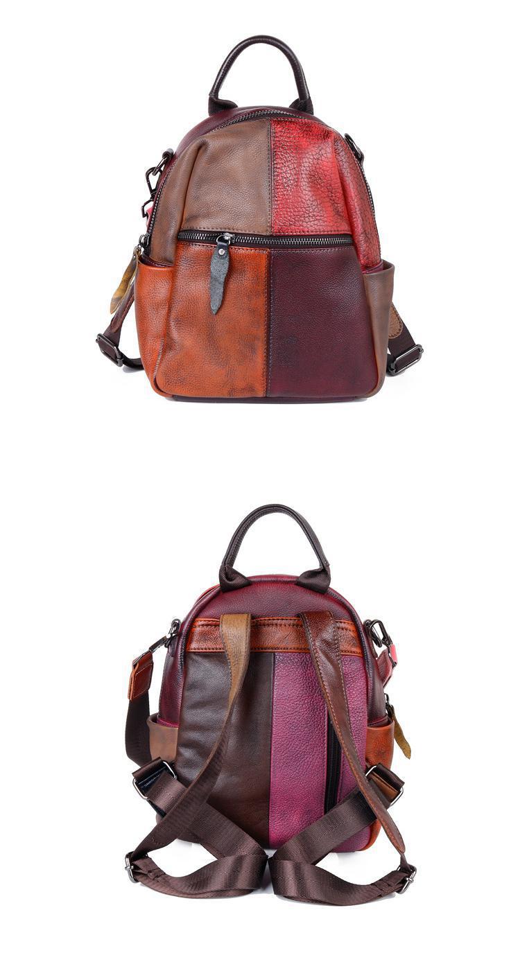 Zweifarbiger Lederrucksack