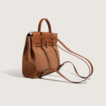 Retro Canvas & Leather Shoulder Bag