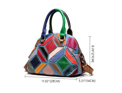 Patchwork Leather Dome Handbag