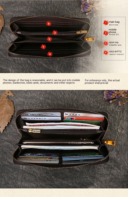 Hand-Painted Cat Leather Wallet