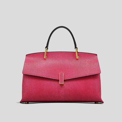 Structured Leather Top-Handle Bag