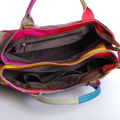 Diamond Patchwork Leather Tote