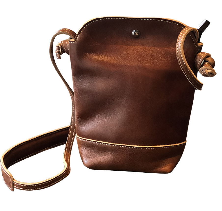 Vintage Handmade Leather Crossbody Bag