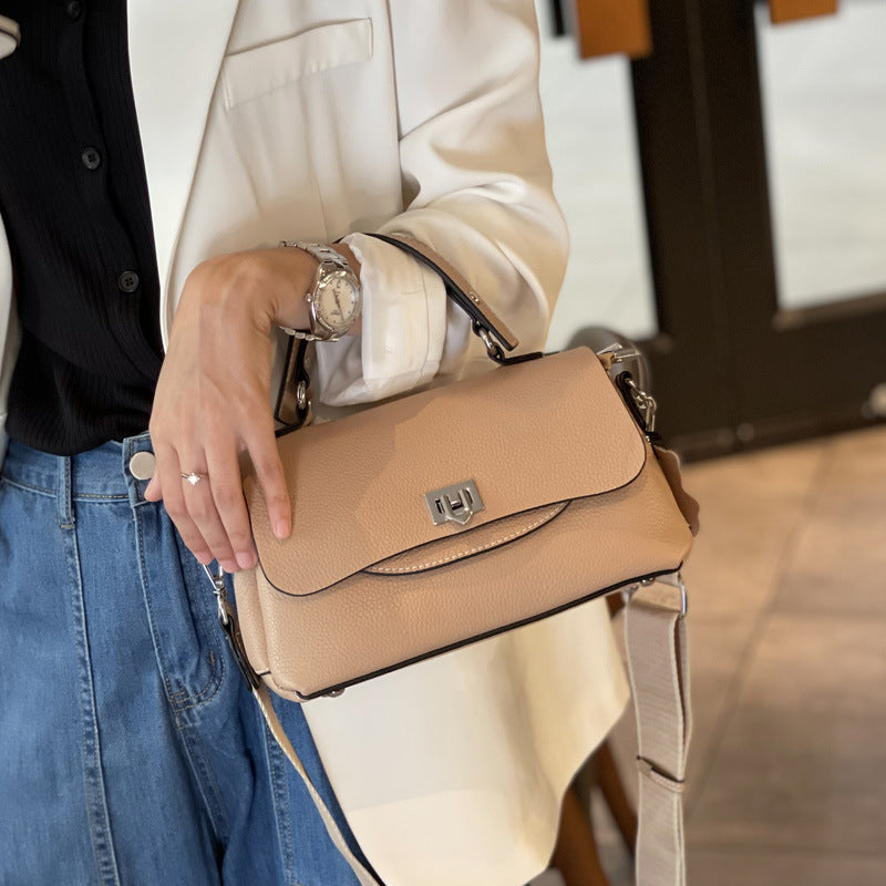 Soft Leather Top-Handle Crossbody Bag