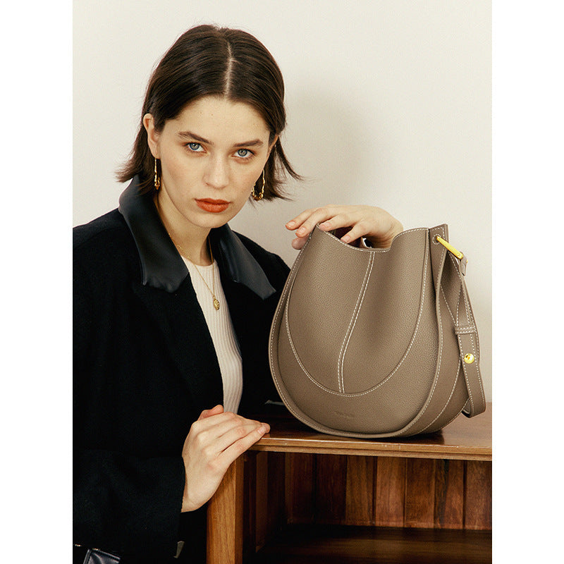 Half-Moon Leather Shoulder Bag